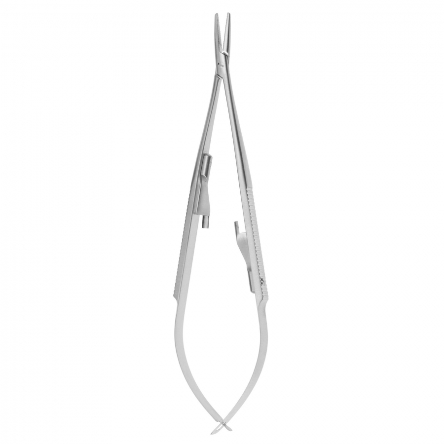 Miltex Castroviejo Porta Aghi 14cm - Ganasce Lisce, Manico Piatto Dentellato (lotto Di 2)